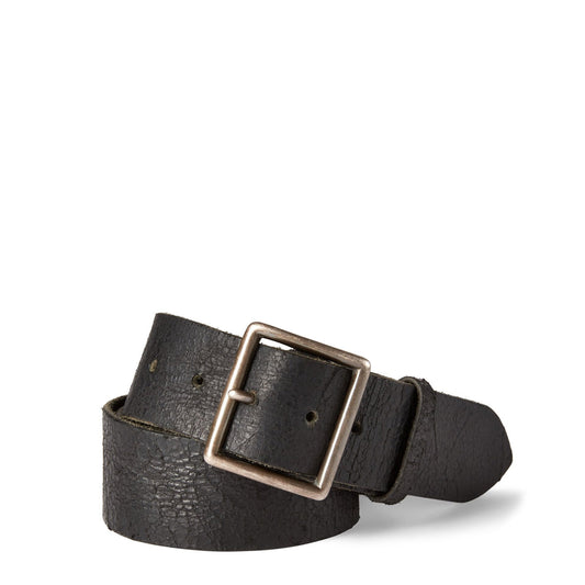 RRL by Ralph Lauren Jones Casual Tumbled Leather Belt Black - The Sporting Lodge