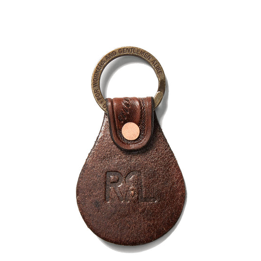 RRL by Ralph Lauren Tooled Leather Key Fob Brown - The Sporting Lodge