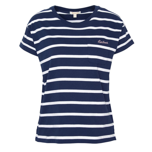 Barbour Womens Otterburn Stripe T-Shirt Navy / White Stripe - The Sporting Lodge