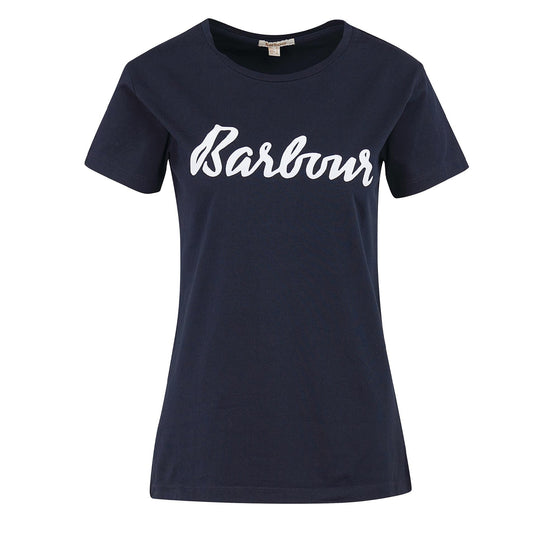 Barbour Womens Otterburn T-Shirt Navy / White - The Sporting Lodge