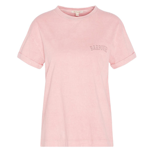 Barbour Womens Sandgate Logo T-Shirt Shell Pink - The Sporting Lodge