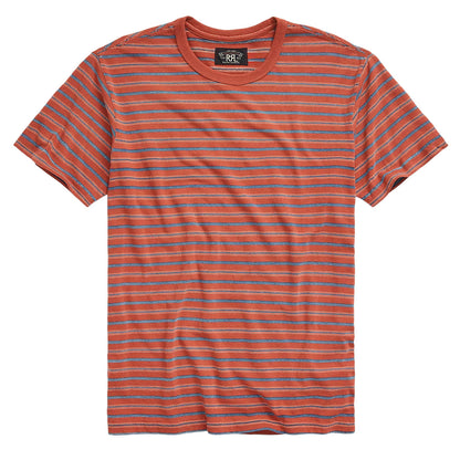 RRL by Ralph Lauren Striped Jersey Crewneck T-Shirt Orange / Multi - The Sporting Lodge