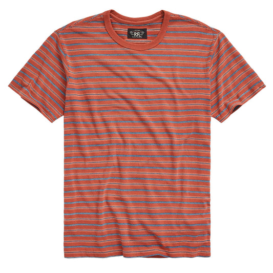 RRL by Ralph Lauren Striped Jersey Crewneck T-Shirt Orange / Multi - The Sporting Lodge