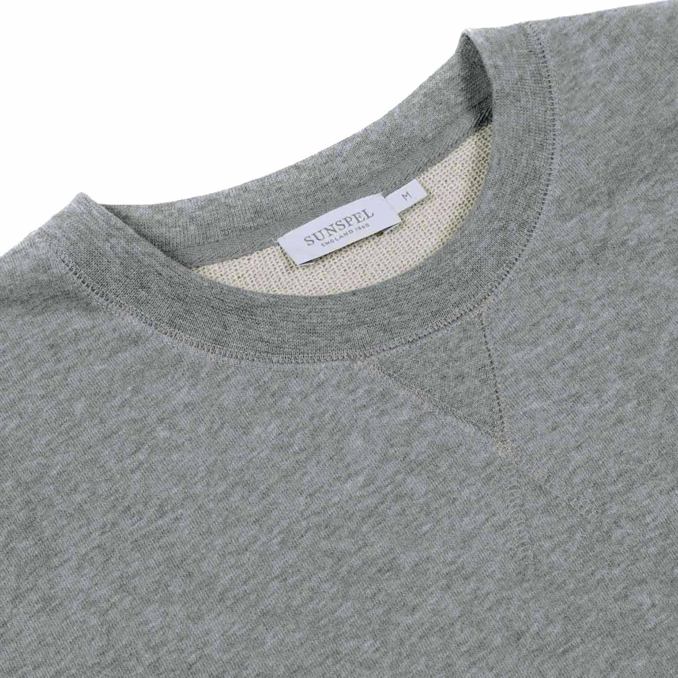 Sunspel Loopback Sweatshirt Grey Melange | The Sporting Lodge