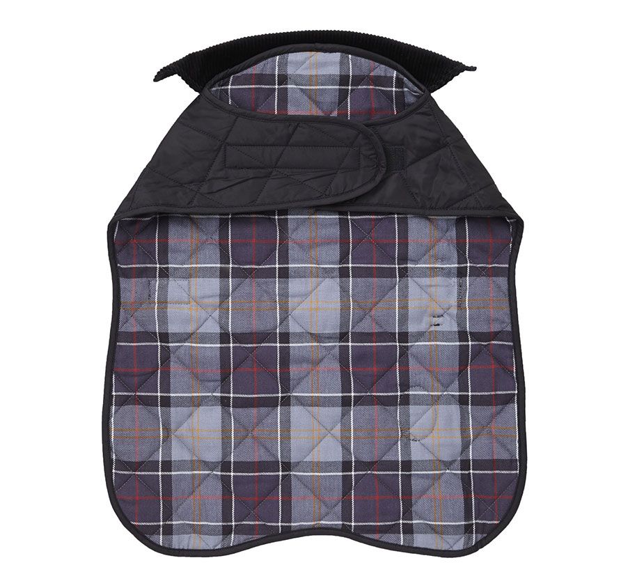 barbour black quilted dog coat