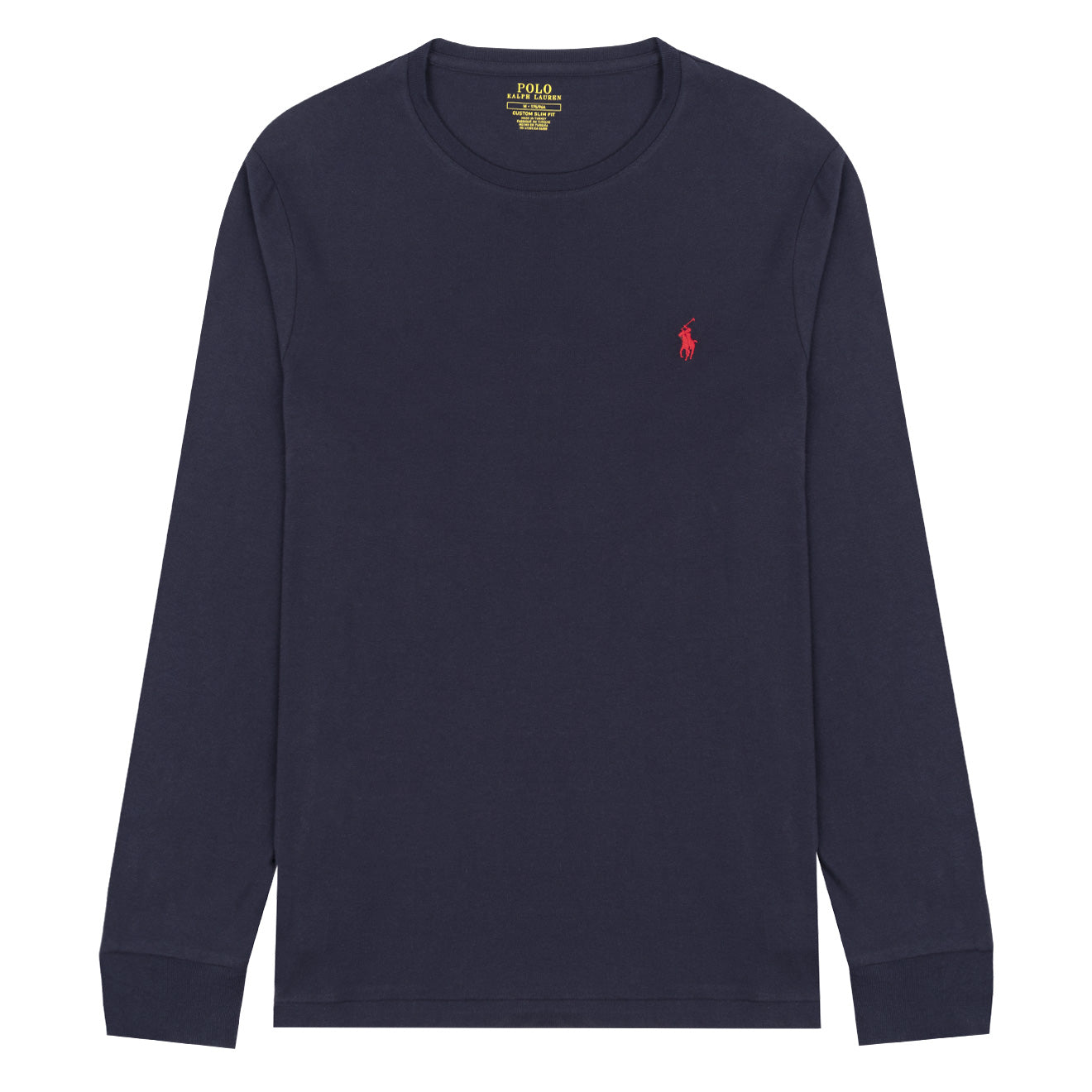 Polo Ralph Lauren Custom Slim Fit Cotton LS T-Shirt Ink Navy | The ...