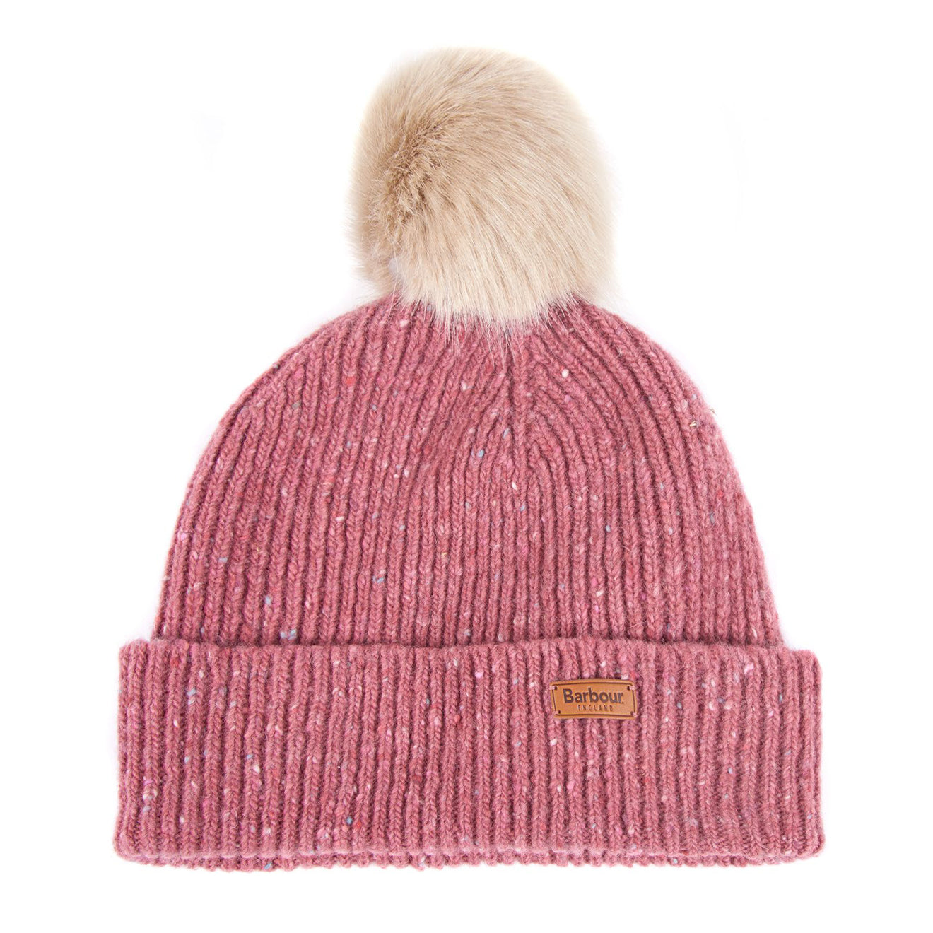 Barbour Womens Foreland Pom Beanie Pink | The Sporting Lodge