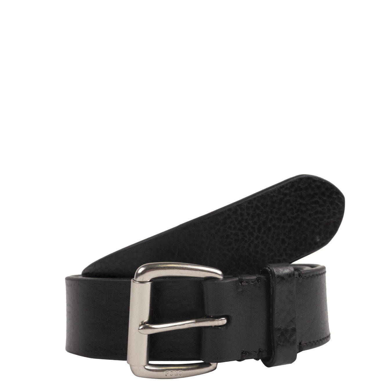 Polo Ralph Lauren Casual Tumbled Leather Chrome BT Belt Black | The ...