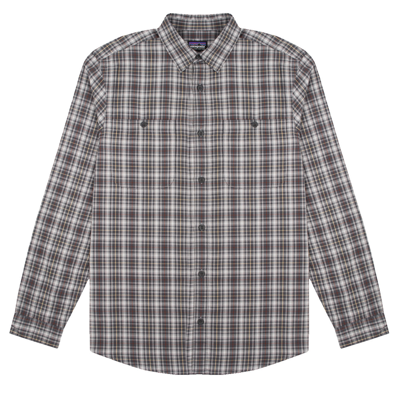 Patagonia L/S Pima Cotton Shirt Fractures / Forge Grey | The Sporting Lodge