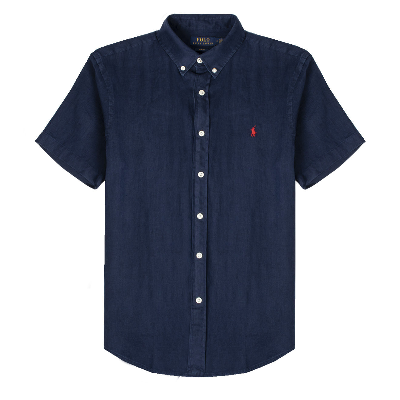 Polo Ralph Lauren Slim Fit S/S Linen Shirt Light Navy | The Sporting Lodge