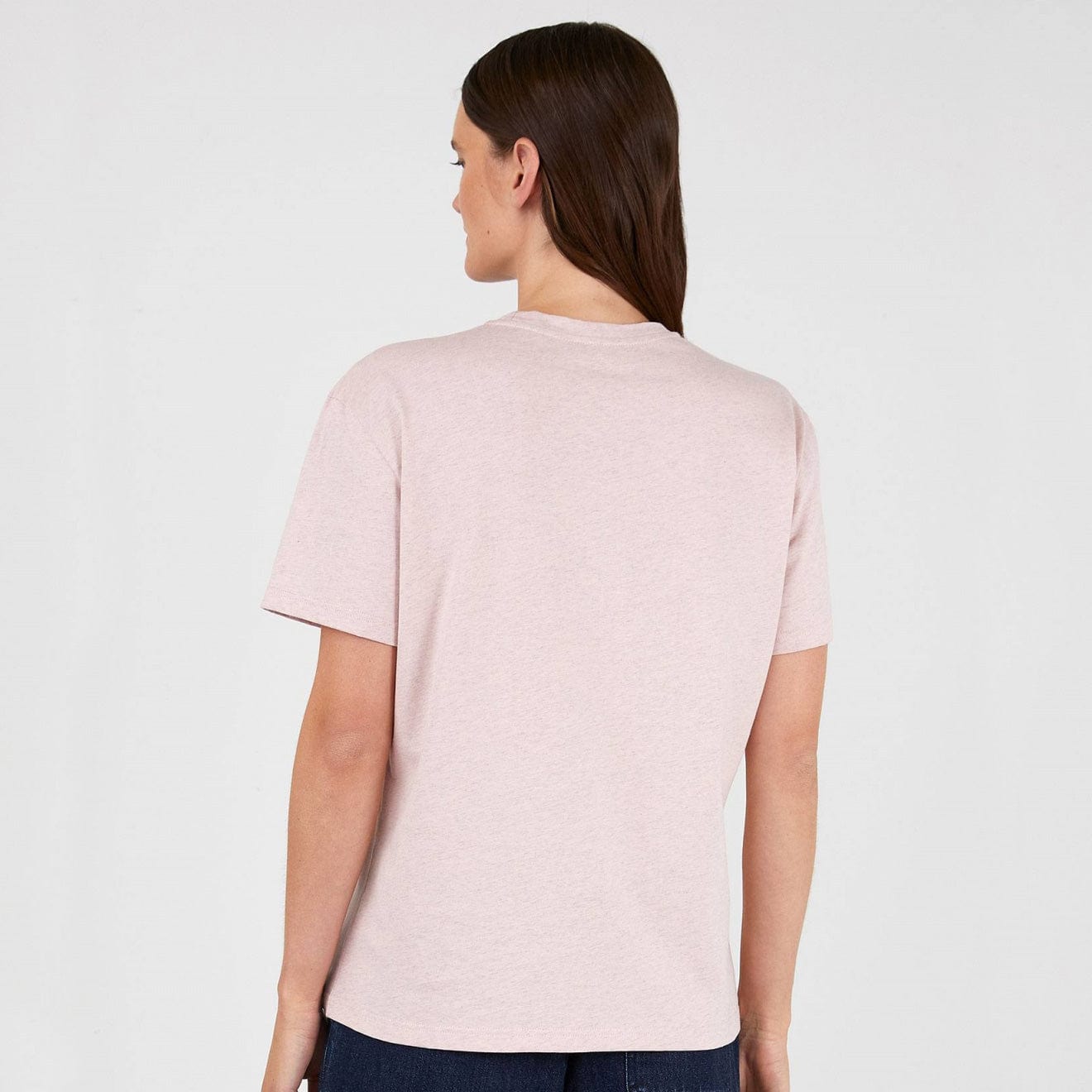 Sunspel Womens Classic T-Shirt Shell Pink Melange | The Sporting Lodge