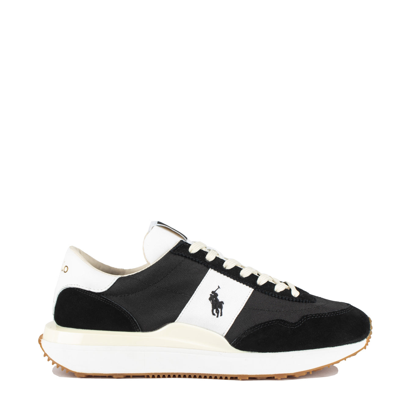 Polo Ralph Lauren Train 89 Suede and Oxford Trainer Black / White | The ...