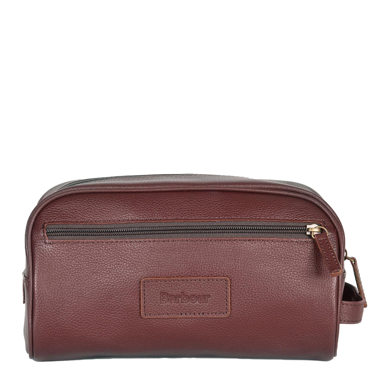 Barbour Leather Wash Bag Dark Brown | The Sporting Lodge