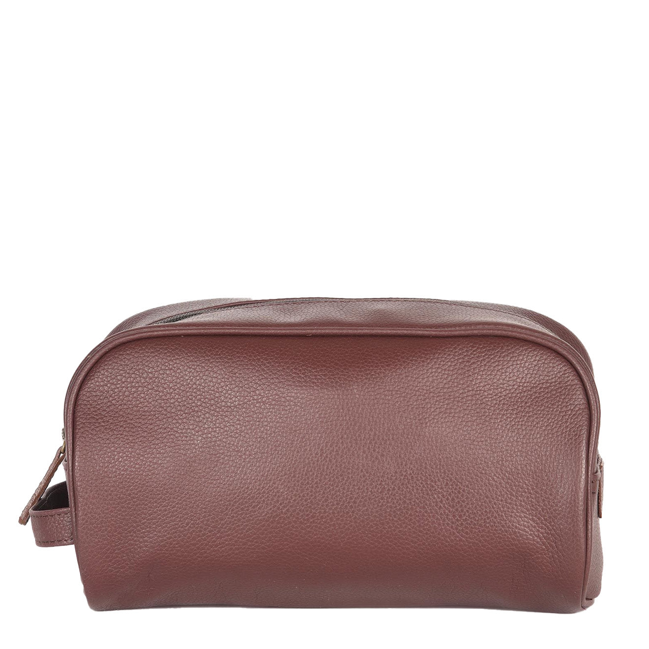Barbour Leather Wash Bag Dark Brown | The Sporting Lodge