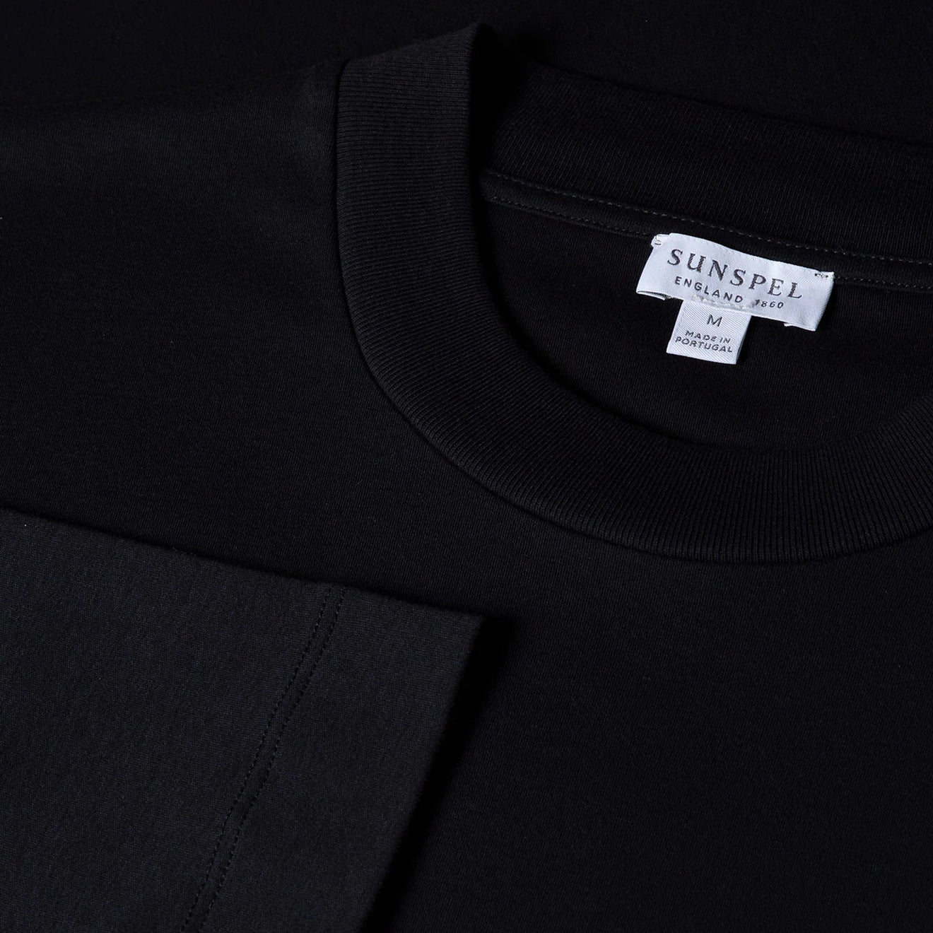 Sunspel Long Sleeve Heavyweight T-shirt Black | The Sporting Lodge