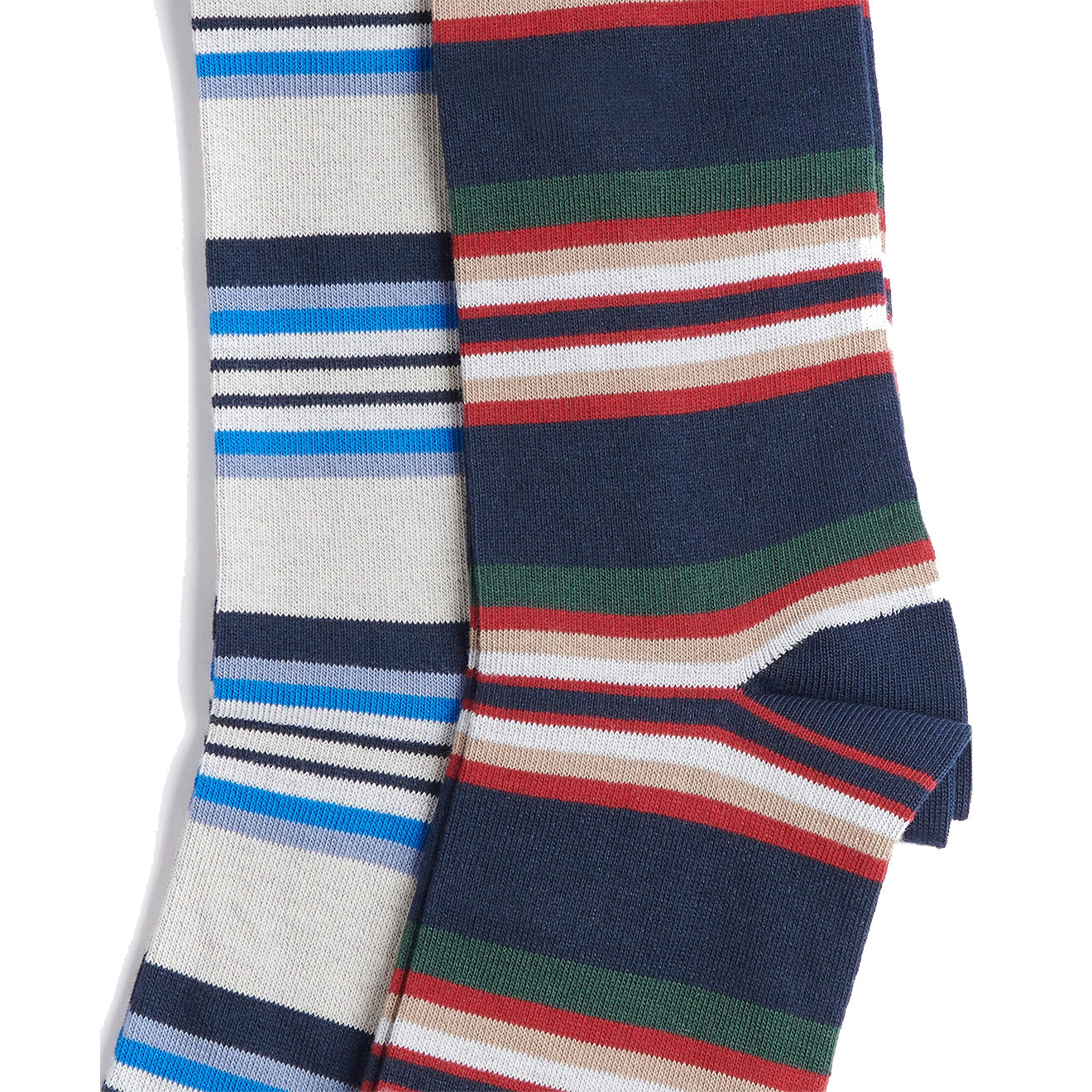 Barbour Summer Stripe 2 Pack Socks Navy Mix | The Sporting Lodge