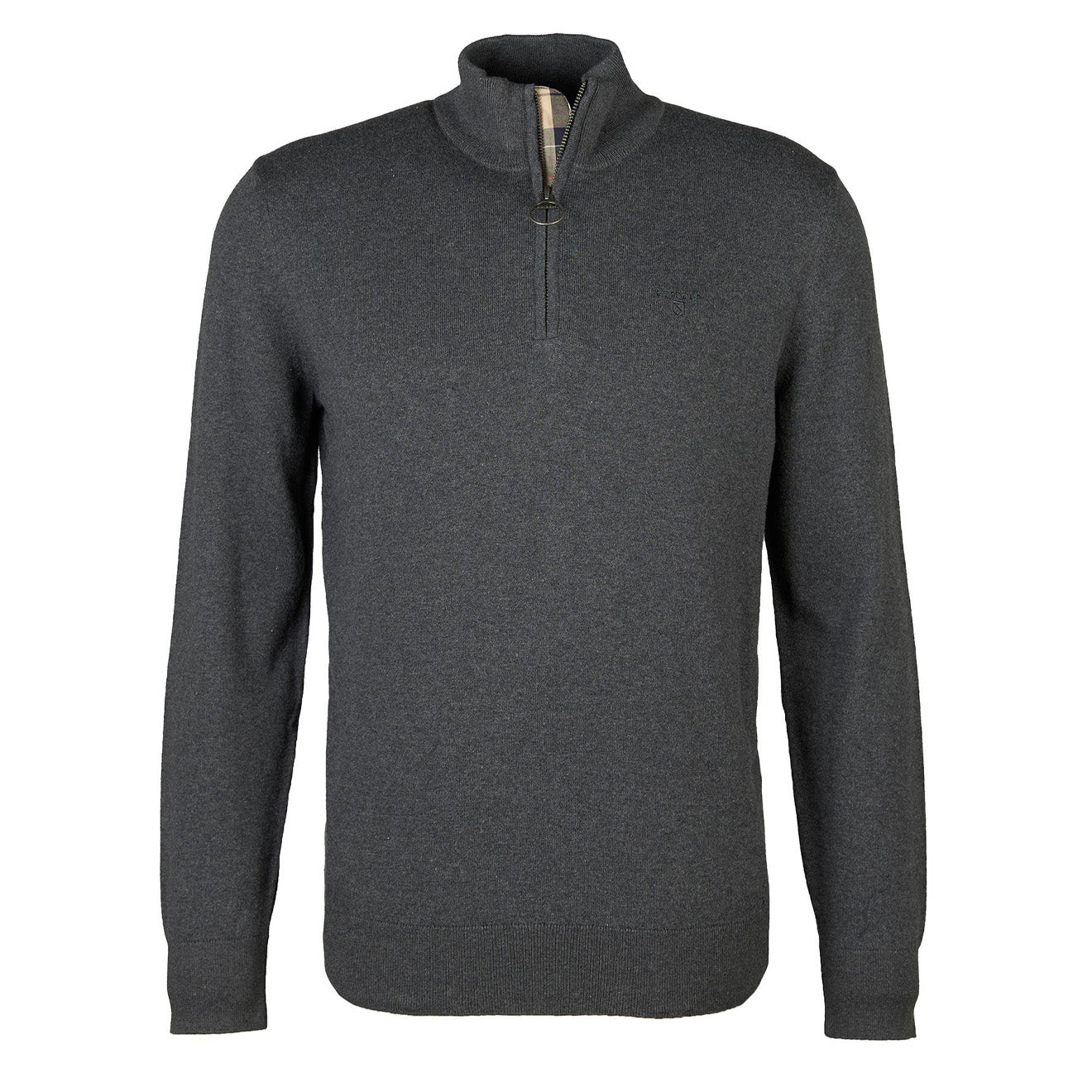 Barbour Taines Half-Zip Knitted Sweatshirt Charcoal Marl | The Sporting ...
