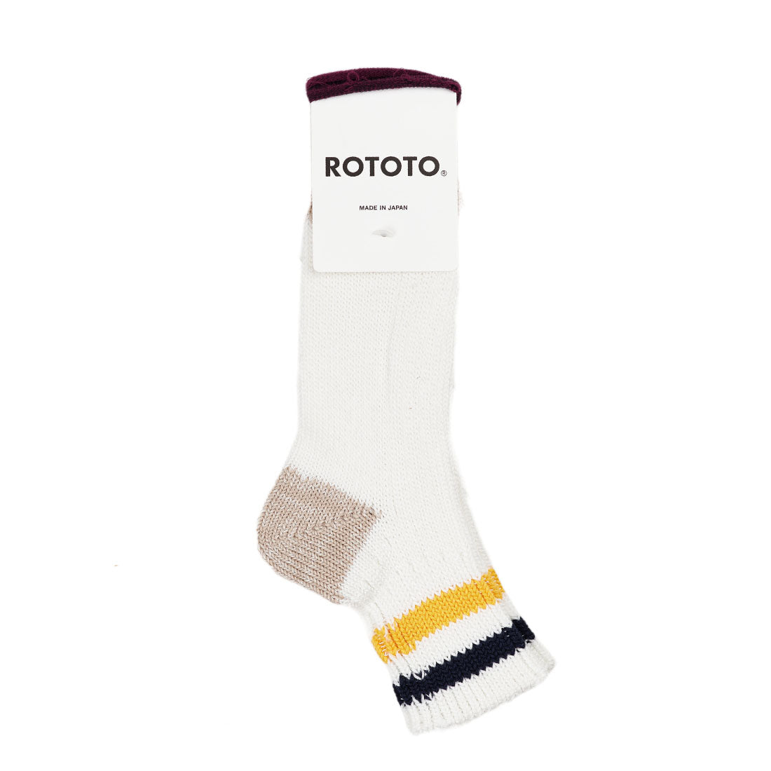 Rototo Two Stripe White / Navy / Yellow | The Sporting Lodge