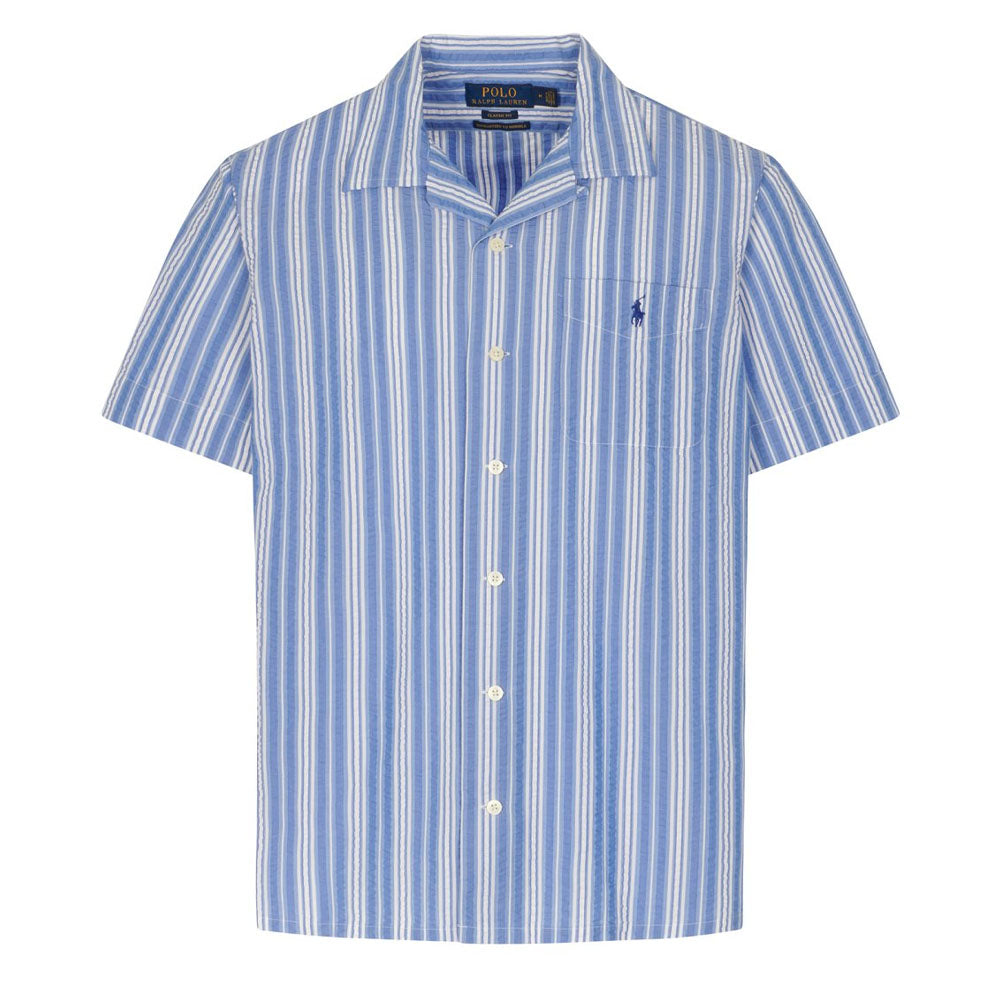 Polo Ralph Lauren Stripe Camp Shirt Blue / White | The Sporting Lodge