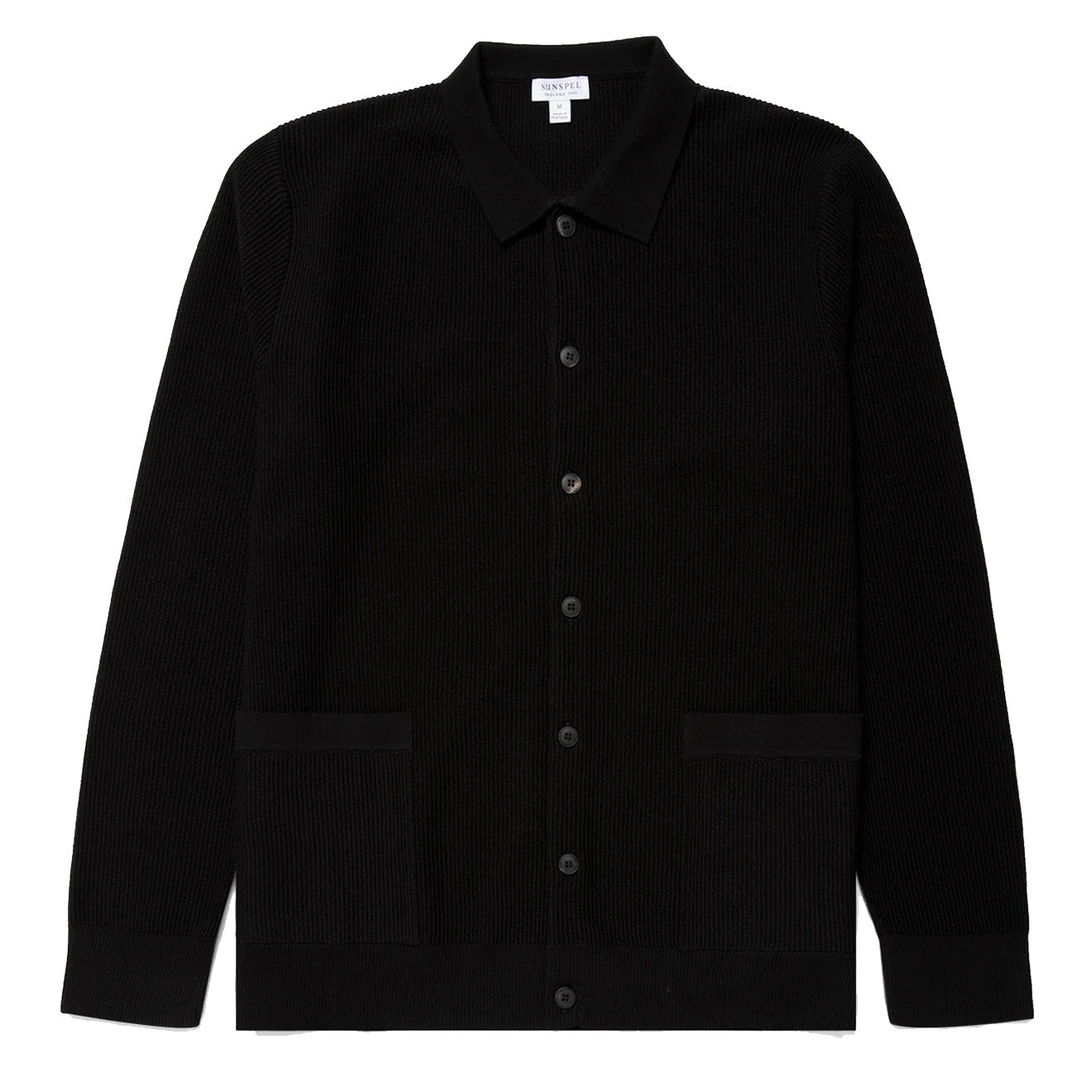 Sunspel Knitted Jacket Black | The Sporting Lodge